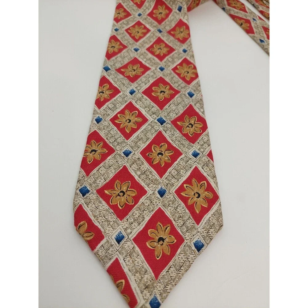 Robert Talbott Studio Summer's Men's Tie Artwork Floral Gold Flower Framed